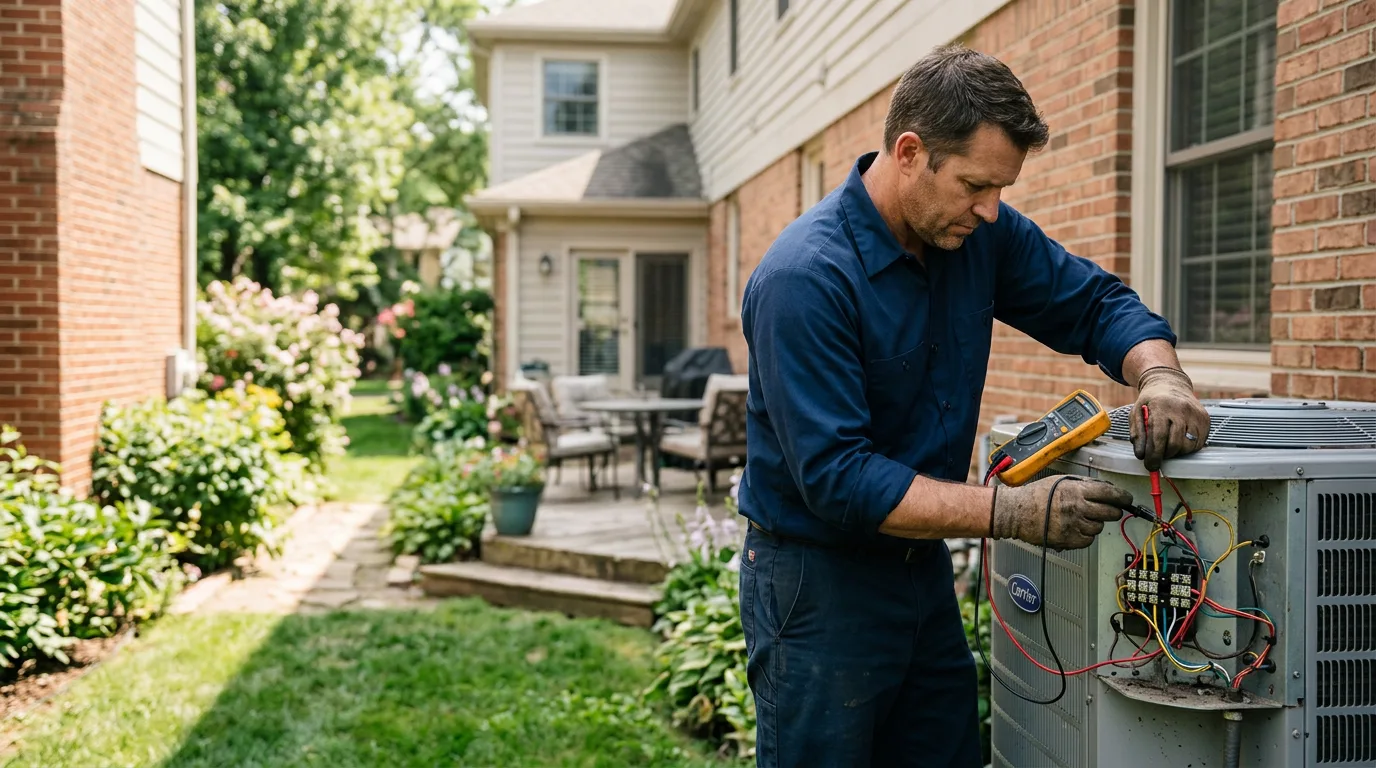 HVAC technician working near Beach City, OH